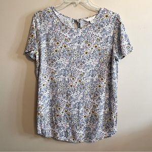 LC Lauren Conrad Short Sleeve Floral Blouse size Medium